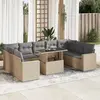 vidaXL - 10-delige - Loungeset - met - kussens - poly - rattan - beige