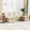 vidaXL - 6-delige - Loungeset - met - kussens - poly - rattan - beige