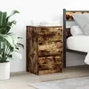 vidaXL Tables de chevet avec 3 tiroirs 2 pcs chêne fumé 39x35x65 cm