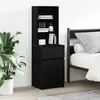 vidaXL Table de chevet noir 39x35x125 cm bois d’ingénierie