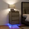 vidaXL Table de chevet avec lumières LED chêne sonoma 38x34x65 cm