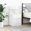 vidaXL Tables de chevet avec 2 tiroirs 2 pcs blanc 38x34x80 cm