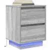 vidaXL Table de chevet avec lumières LED sonoma gris 38x34x50 cm