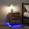 vidaXL Tables de chevet avec lumières LED 2pcs chêne fumé 38x34x50 cm
