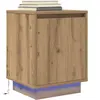 vidaXL Armoire de chevet et lumières LED chêne artisanal 38x34x50 cm