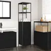 vidaXL Meuble de salle de bain avec étagères chêne noir 36x35x165 cm