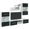 vidaXL Meubles TV 5 pcs avec lumière LED indigo mat bois d'ingénierie