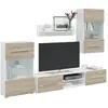 vidaXL Meubles TV avec lumière LED 5pcs chêne sonoma bois d'ingénierie