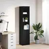 vidaXL Buffet haut chêne noir 37,5x35x180 cm bois d'ingénierie