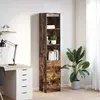 vidaXL Buffet haut chêne fumé 37,5x35x180 cm bois d'ingénierie