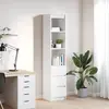 vidaXL Buffet haut blanc 37,5x35x180 cm bois d'ingénierie