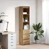 vidaXL Buffet haut chêne artisanal 37,5x35x180 cm bois d'ingénierie