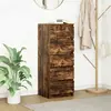 vidaXL Buffet avec tiroirs chêne fumé 37,5x35x99 cm bois d'ingénierie