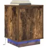 vidaXL Table de chevet avec lumières LED chêne fumé 38x34x50 cm