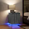 vidaXL Tables de chevet avec lumières LED 2 pcs sonoma gris 38x34x50cm