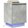 vidaXL Table de chevet avec lumières LED gris béton 38x34x50 cm