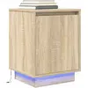 vidaXL Table de chevet avec lumières LED chêne sonoma 38x34x50 cm