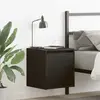 vidaXL Table de chevet murale noir 38x34x40 cm