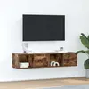 vidaXL Meubles TV 2 pcs chêne fumé 60x31x25,5 cm bois d'ingénierie