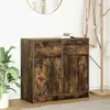 vidaXL Buffet avec tiroir chêne fumé 80x34x76 cm bois d'ingénierie
