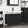 vidaXL Meuble de salle de bain lavabo tiroirs chêne noir 90x34,5x60 cm