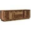 vidaXL Meuble TV avec éclairage LED vieux bois 160,5x41x50 cm