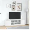 vidaXL Meuble TV blanc 188,5x41x50 cm bois d'ingénierie