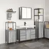 vidaXL Ensemble de mobilier de salle de bain 3 pcs Gris sonoma et Noir