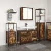 vidaXL Ensemble de mobilier de salle de bain 3 pcs Chêne fumé et noir