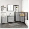 vidaXL Ensemble de mobilier de salle de bain avec étagère 5 pcs Gris