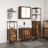 vidaXL Ensemble de mobilier de salle de bain 3 pcs Chêne fumé et noir