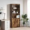 vidaXL Buffet haut chêne fumé 70x35x180 cm bois d'ingénierie