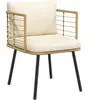 vidaXL Chaise de jardin avec coussins naturel résine tressée