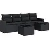 vidaXL Salon de jardin 6 pcs avec coussins noir résine tressée