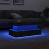 vidaXL Table basse avec lumières LED chêne noir 90x50x40 cm