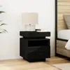 vidaXL Cabinet de chevet avec tiroir Chêne noir 40 x 39 x 48,5 cm