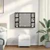 vidaXL Armoire Miroir Chêne noir 76 x 15 x 55 cm Bois d'ingénierie