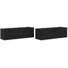vidaXL Meuble TV 2 pcs Noir 100 x 30 x 30 cm Bois d'ingénierie