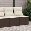 vidaXL Salon de jardin 4pcs avec coussins marron résine tressée acacia