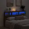 vidaXL Armoire tête de lit avec LED vieux bois 180x17x102 cm