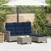 vidaXL Salon de jardin 3 pcs avec coussins forme L gris résine tressée
