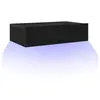 vidaXL Meuble TV avec éclairage LED Chêne noir 60 x 35 x 15,5 cm
