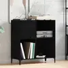vidaXL Meuble à vinyles Chêne noir 84,5 x 38 x 89 cm Bois d'ingénierie