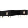 vidaXL Meuble Tv Vidaxl Noir Chêne 180x31,5x40 Cm Bois D'ingénierie