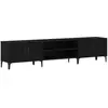 vidaXL Meuble Tv Vidaxl Noir Chêne 180x31,5x40 Cm Bois D'ingénierie