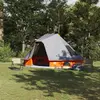 vidaXL Tente Tipi familiale Tipi Gris et orange 466 x 310 x 240 cm