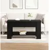 Table Basse En Chêne Noir - 101x49x52 Cm En Bois D'ingénierie