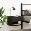 vidaXL Table De Chevet Murale Vidaxl En Bois Noir Aggloméré