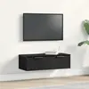 vidaXL Meuble mural - Chêne noir - 68x30x20 cm - 2 tiroirs - Finition mate
