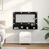 vidaXL Cabinet Miroir Led Vidaxl En Chêne Noir - 90x31.5x62 Cm